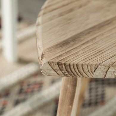 Decorative Antique Heart Shaped Wooden Accent Stool, Classic Room Decoration