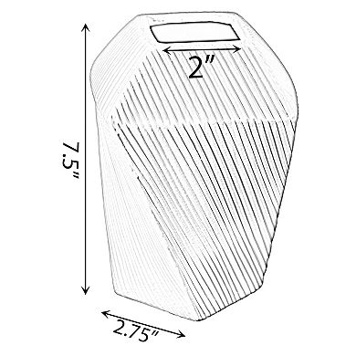 Decorative Ceramic Square Twisted Centerpiece Table Vase Set of 3