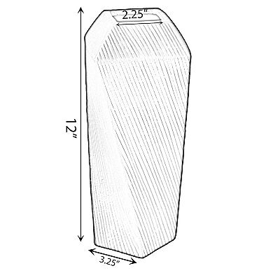 Decorative Ceramic Square Twisted Centerpiece Table Vase Set of 3