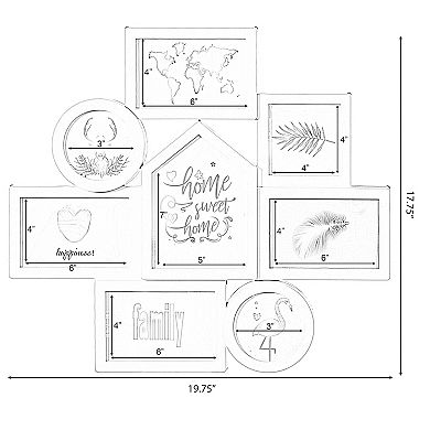 Decorative Modern Wall Mounted Multi Photo Frame Collage Picture Holder for 8 Pictures