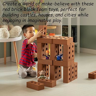 Construction Stacking Building Brick Block, Rectangle Foam Kids Pretend Play Creativity Toy