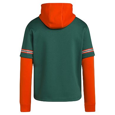 Men's adidas Green Miami Hurricanes Pullover Baseball Jersey Hoodie