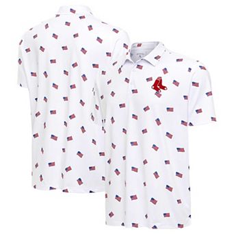 Men's Antigua White Boston Red Sox Americana Polo