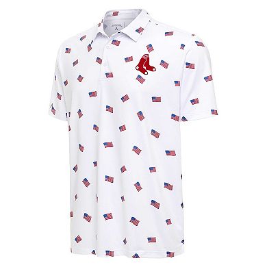 Men's Antigua White Boston Red Sox Americana Polo