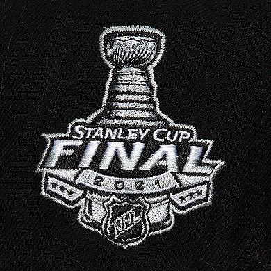 Men's Mitchell & Ness Black Tampa Bay Lightning Core Top Spot Snapback Hat