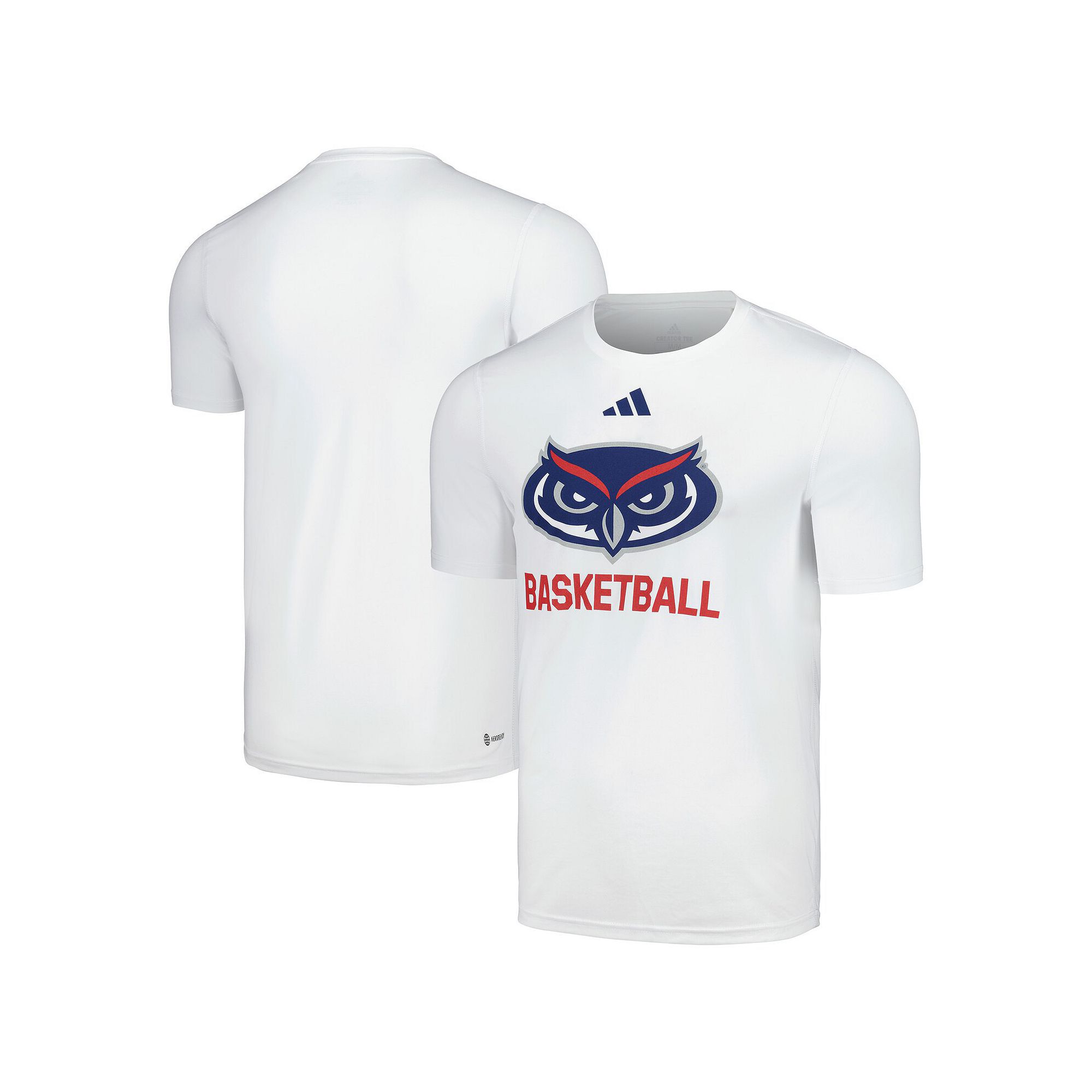 Mens adidas White Florida Atlantic Owls Basketball Creator T-Shirt, Size: 