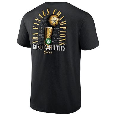 Men's Fanatics Black Boston Celtics 2024 NBA Finals Champions Big & Tall Fade Away Jumper Roster Signature T-Shirt