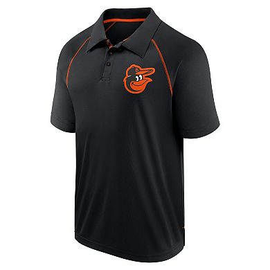 Men's Fanatics Black Baltimore Orioles Strong Alone Raglan Polo