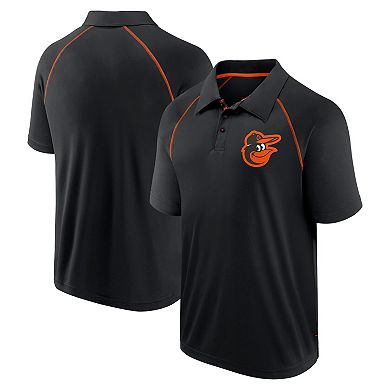 Men's Fanatics Black Baltimore Orioles Strong Alone Raglan Polo
