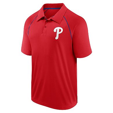 Men's Fanatics Red Philadelphia Phillies Strong Alone Raglan Polo