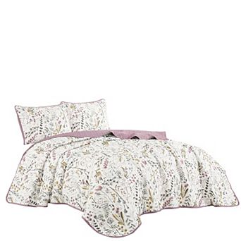 Marcielo 3 pc Printed Quilt Bedspread Set Bedding Coverlet Set