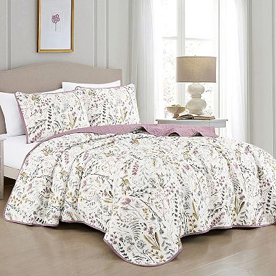 Marcielo 3pcs Printed Quilt Bedspread Set Bedding Coverlet Set