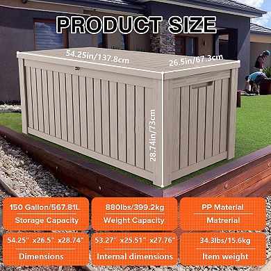 150 Gal. Resin Outdoor Storage Deck Box