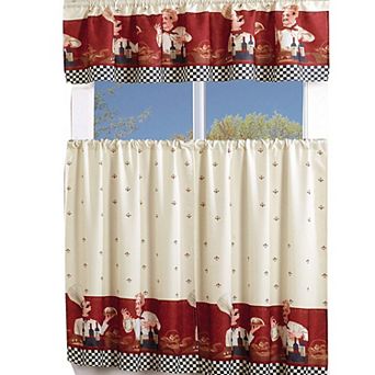Marcielo 3 pc Printed Kitchen Curtain Chef