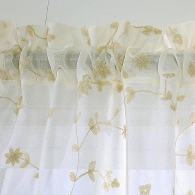 Commonwealth Grandeur Deep Scalloped Embroidery Pole Top Swag