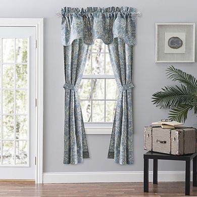 Curtain Lexington Leaf Printed Leaf Pattern Scallop Valance