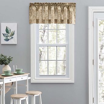 Curtain Lexington Leaf Printed Leaf Pattern Tailored Valance