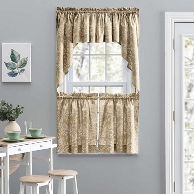 Curtain Lexington Leaf Printed Leaf Pattern Tailored Valance