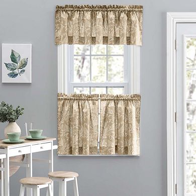 Curtain Lexington Leaf Printed Leaf Pattern Tailored Valance