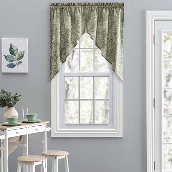 Curtain Lexington Leaf Pattern Color Ground Tailored Valance