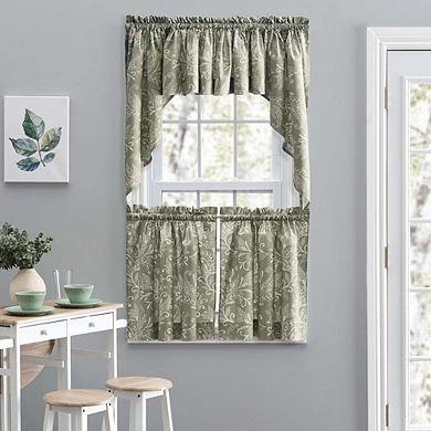 Curtain Lexington Leaf Pattern Color Ground Tailored Valance