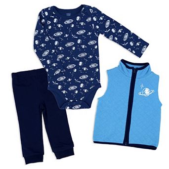 Baby Boys 3 pc Galaxy Vest Set