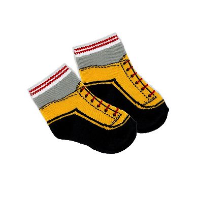 Baby Mode Baby Boys 3 Piece Construction Bodysuit, Pants And Socks Set