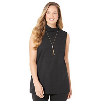 Catherines Women's Plus Size Suprema Sleeveless Turtleneck