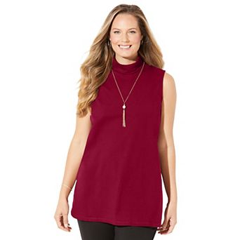 Catherines Women's Plus Size Suprema Sleeveless Turtleneck