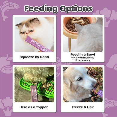 Choolip Squeeze Vita Stick - Skin Support - Natural Vitamin-Infused Cat and Dog Treats - 7 Sticks