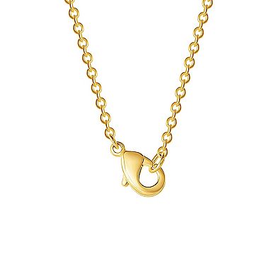 Sanrio Hello Kitty 18k Gold Flash Plated Cubic Zirconia Heart Pendant Necklace