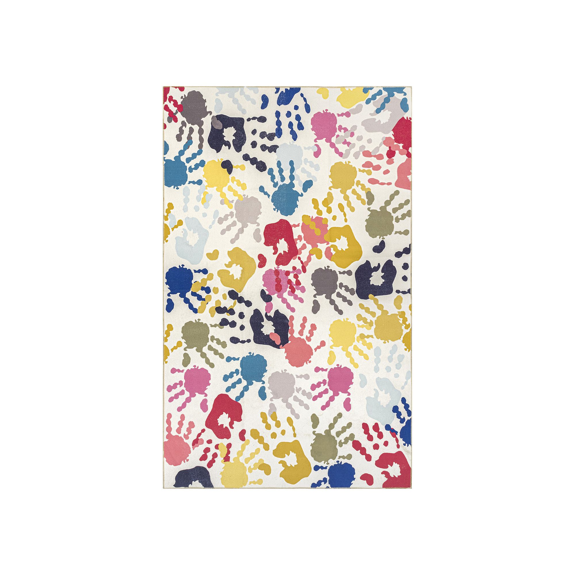 nuLOOM Pinkie Machine Washable Handprint Kids Area Rug, Multi