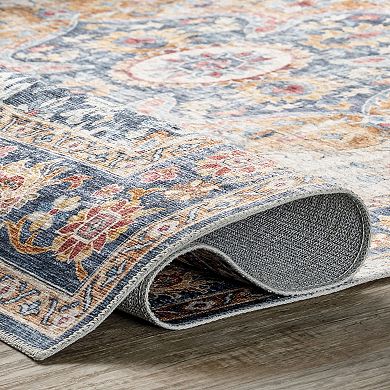 nuLOOM Emi Traditional Spill Proof Machine Washable Area Rug