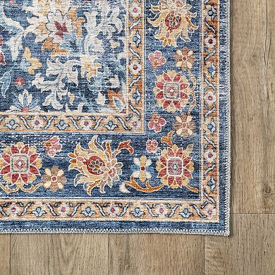 nuLOOM Emi Traditional Spill Proof Machine Washable Area Rug
