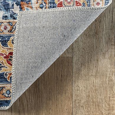 nuLOOM Emi Traditional Spill Proof Machine Washable Area Rug