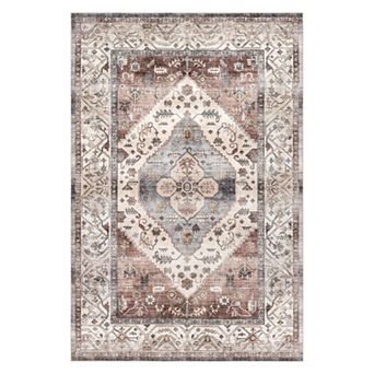nuLOOM Jenise Traditional Medallion Machine Washable Area Rug