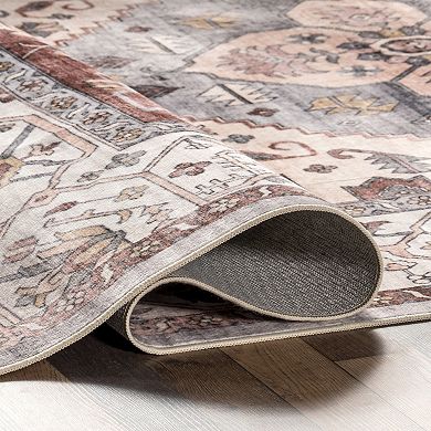 nuLOOM Jenise Traditional Medallion Machine Washable Area Rug