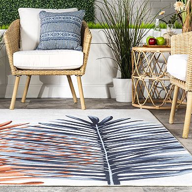 nuLOOM Auri Double Palm Indoor/Outdoor Machine Washable Area Rug
