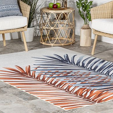 nuLOOM Auri Double Palm Indoor/Outdoor Machine Washable Area Rug