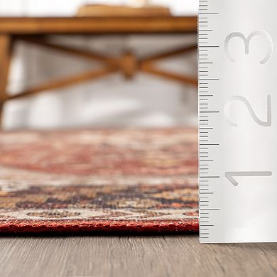 nuLOOM Hera Medallion Spill Proof Machine Washable Area Rug