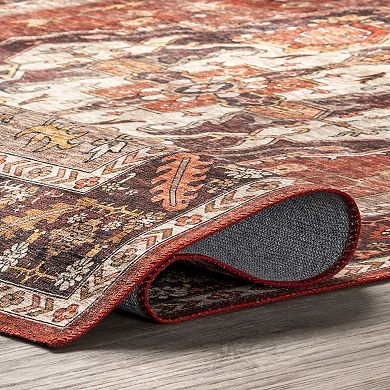 nuLOOM Hera Medallion Spill Proof Machine Washable Area Rug