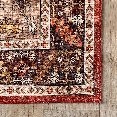 nuLOOM Hera Medallion Spill Proof Machine Washable Area Rug