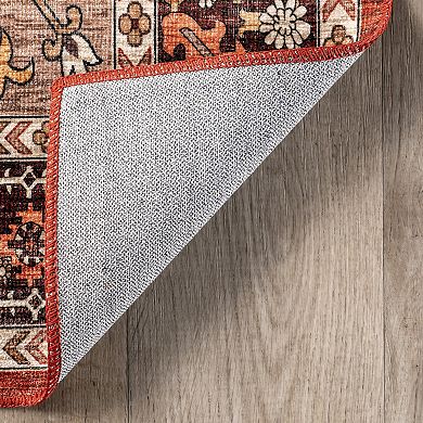 nuLOOM Hera Medallion Spill Proof Machine Washable Area Rug