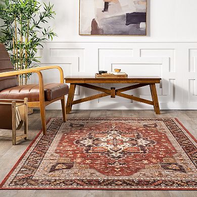 nuLOOM Hera Medallion Spill Proof Machine Washable Area Rug