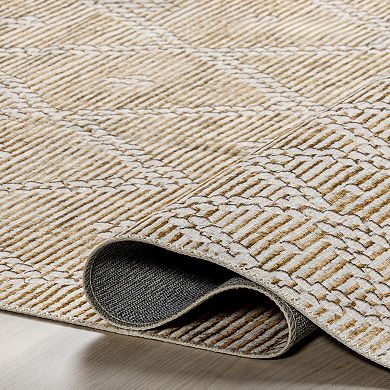 nuLOOM Una Lattice Spill Proof Machine Washable Area Rug