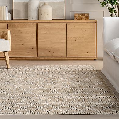 nuLOOM Una Lattice Spill Proof Machine Washable Area Rug