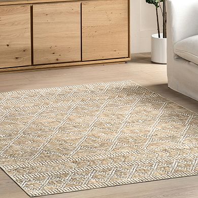 nuLOOM Una Lattice Spill Proof Machine Washable Area Rug