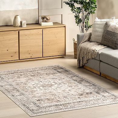 nuLOOM Davi Faded Spill Proof Machine Washable Area Rug