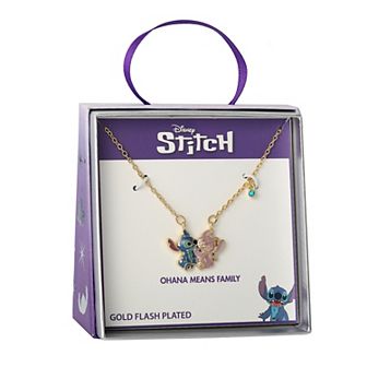Disney's Lilo & Stitch Angel 18k Gold Flash Plated Enamel Necklace