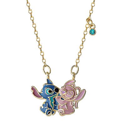 Disney's Lilo & Stitch Angel 18k Gold Flash Plated Enamel Necklace